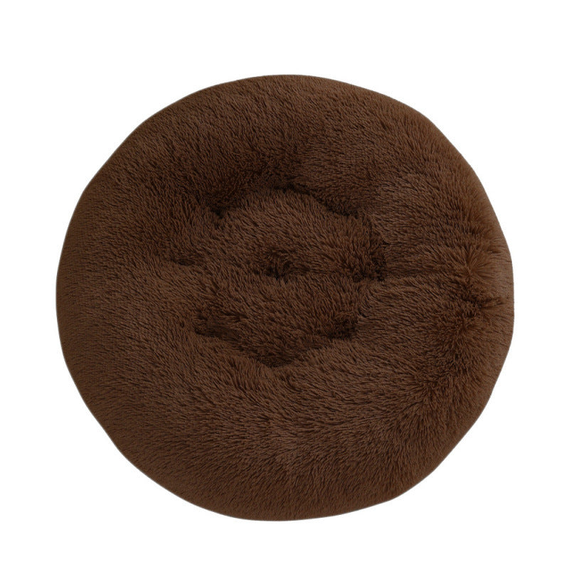 Round Plush Warm Pet Bed