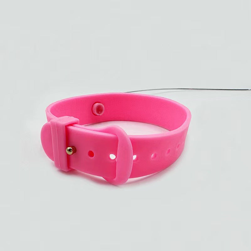 Cat Silicone Teasing Feather Collar Toy