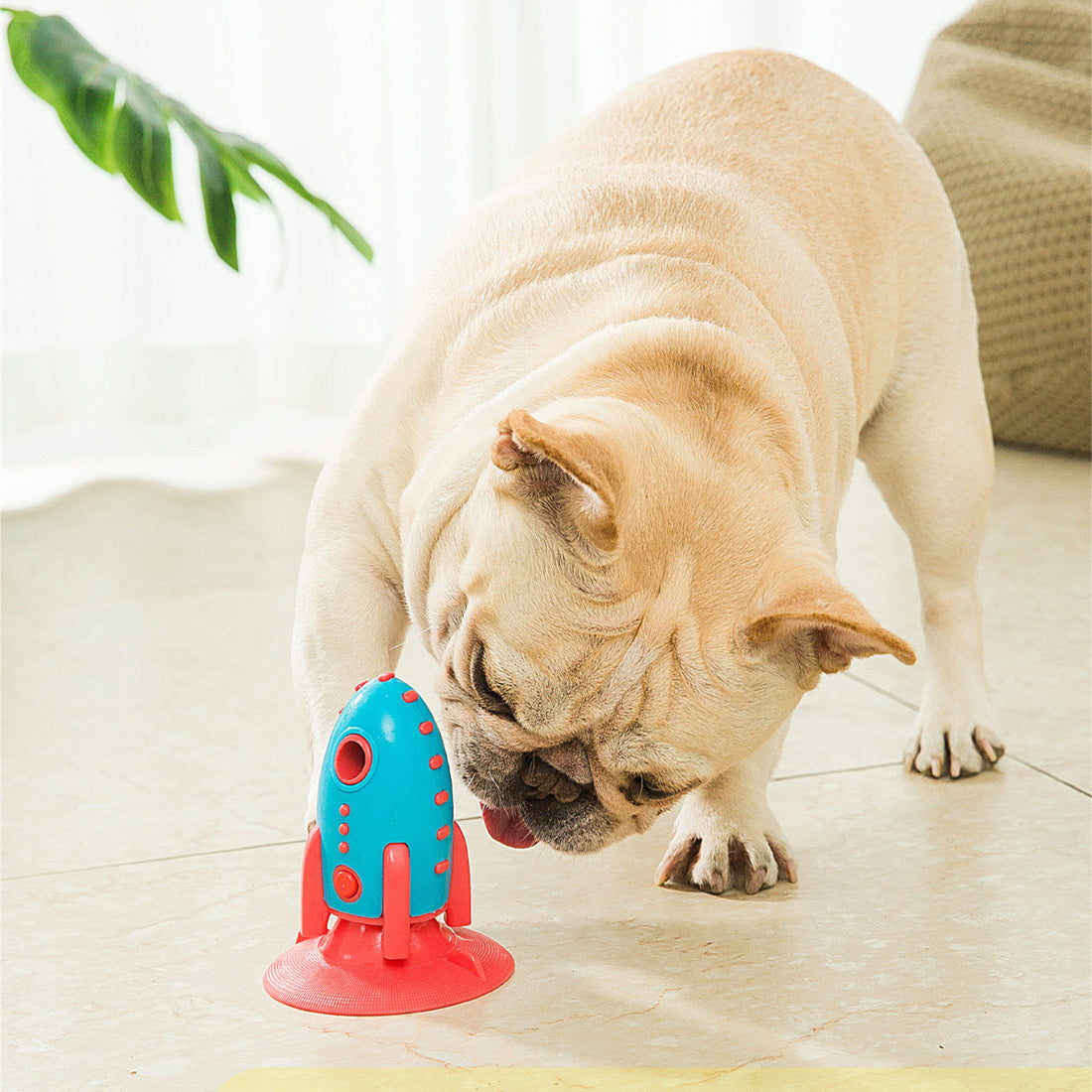 Rocket Leaking Food Dog Bite Toys