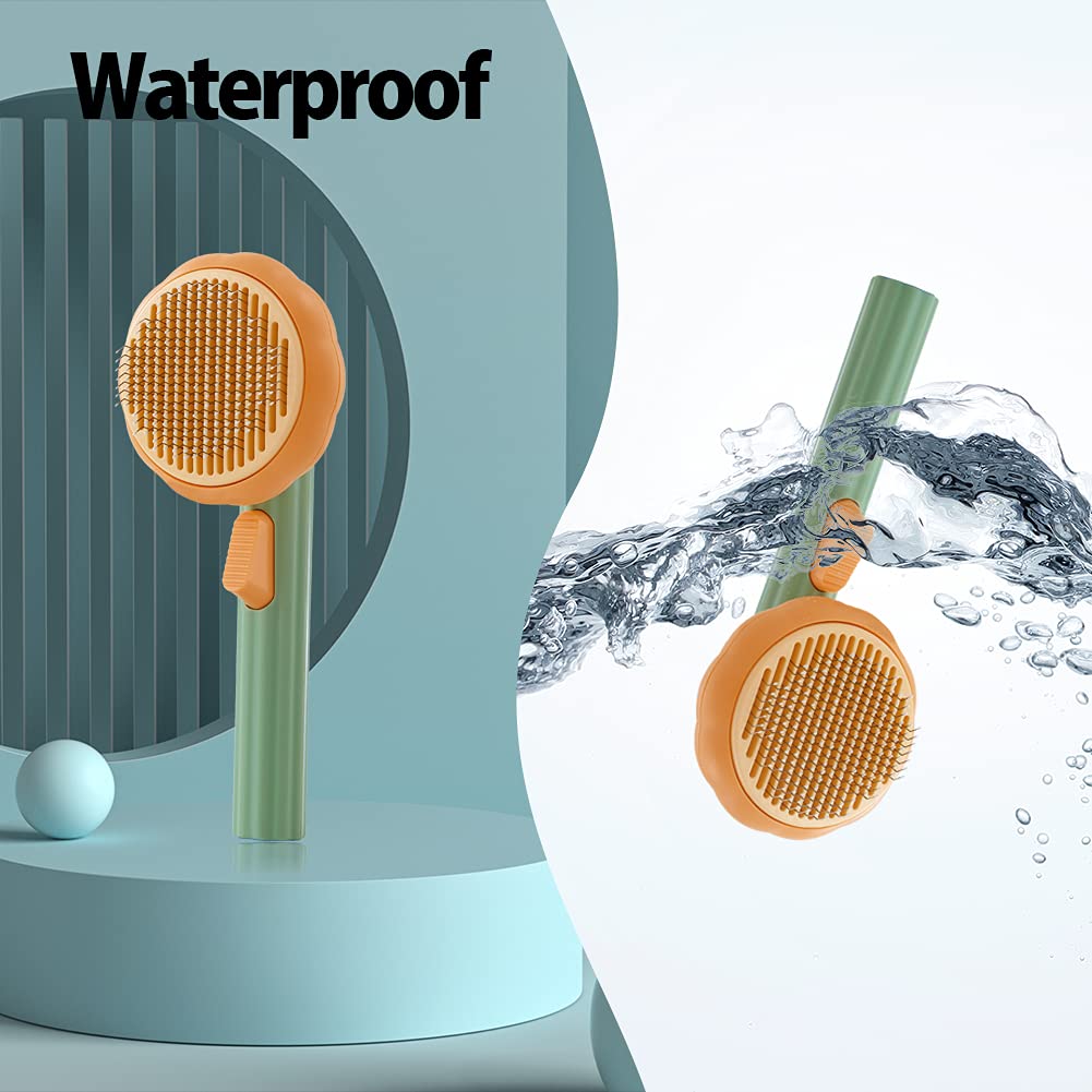 Pet Pumpkin Grooming Self Cleaning Slicker Brush