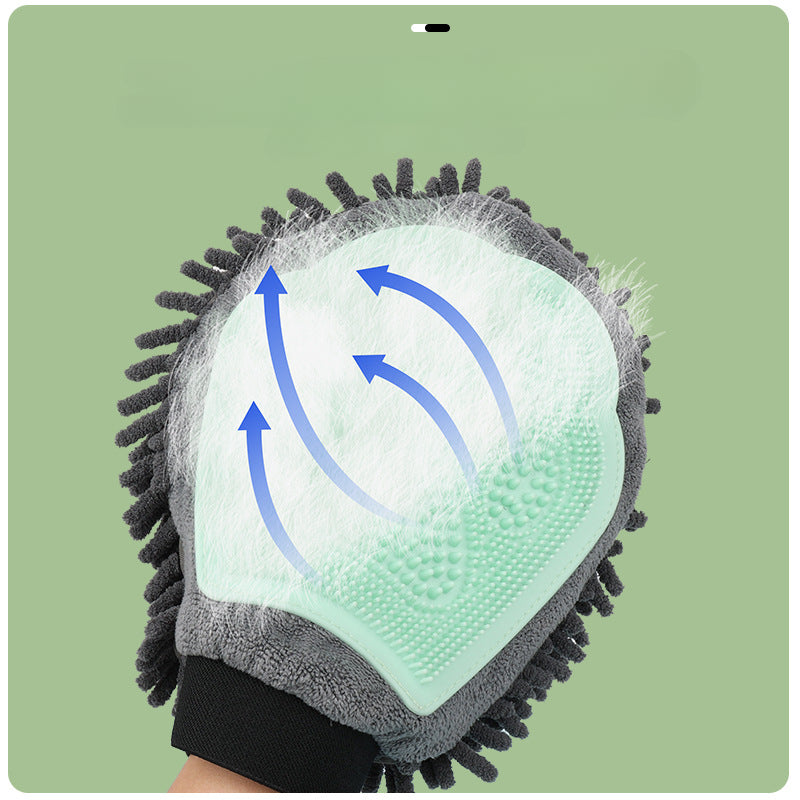 Pet 2-in-1 Grooming Bathing Glove