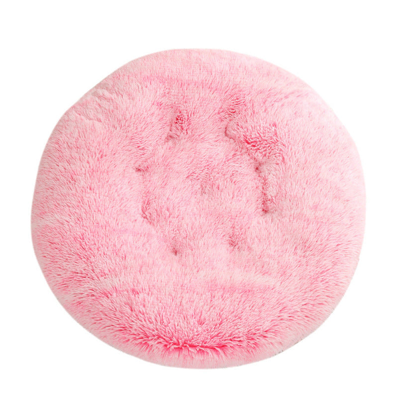 Round Plush Warm Pet Bed