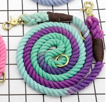 Multi-color cotton pet long dog leash