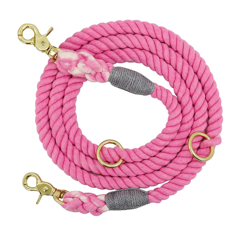 Multi-color cotton pet long dog leash