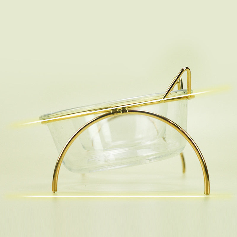 Glass Cat Bowl Drinking Dish Feeder