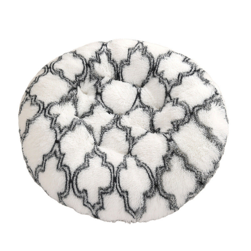 Round Plush Warm Pet Bed