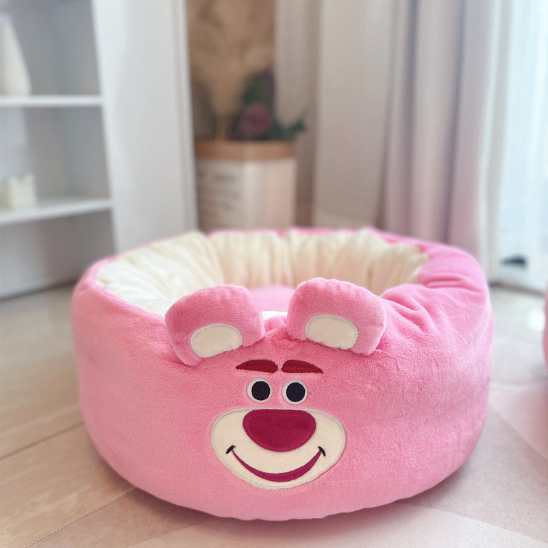 Four Seasons Universal Winter Plush Pet Round Bed