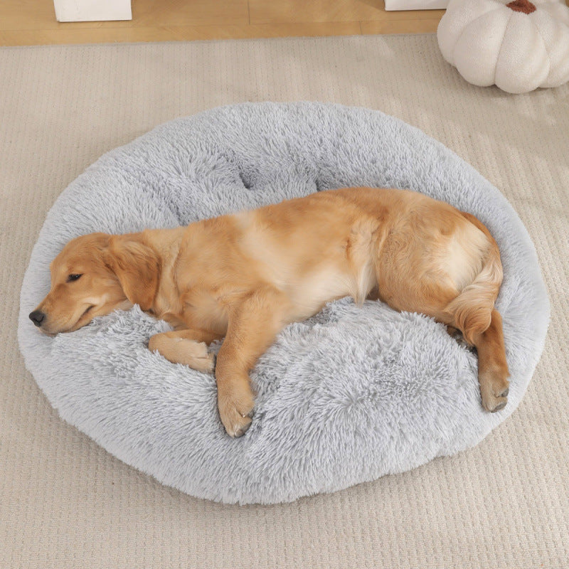 Round Plush Warm Pet Bed