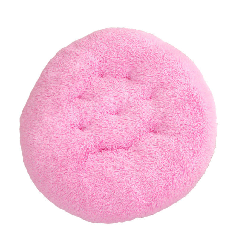 Round Plush Warm Pet Bed