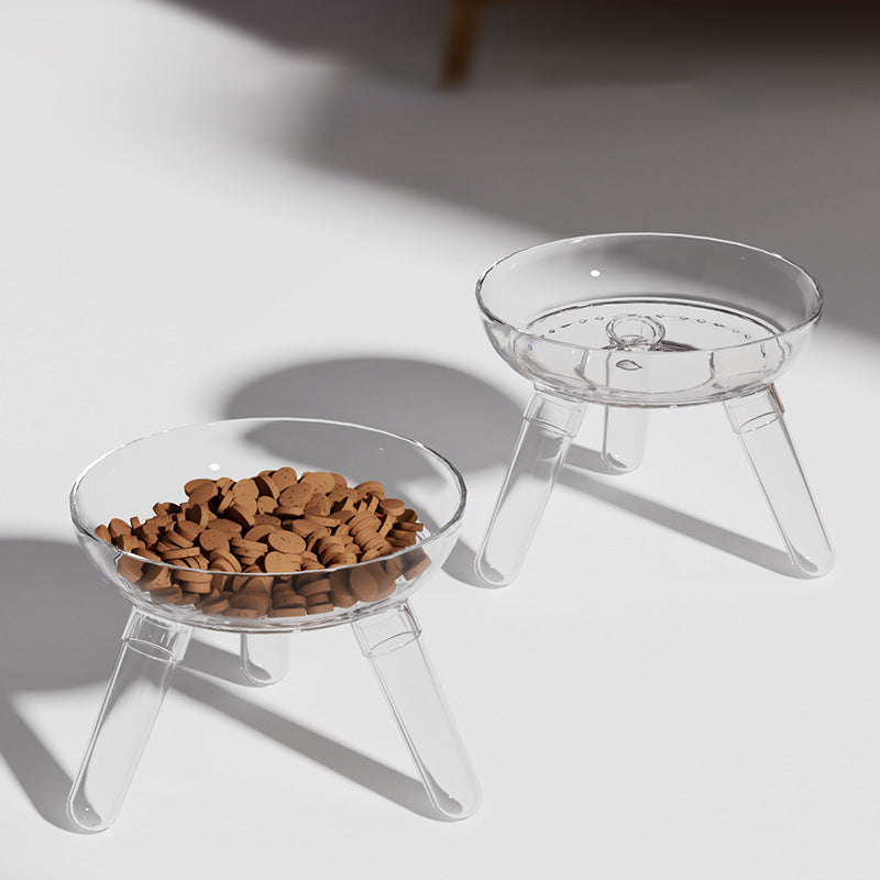 Pet Household Transparent Glass Feeding Bowl