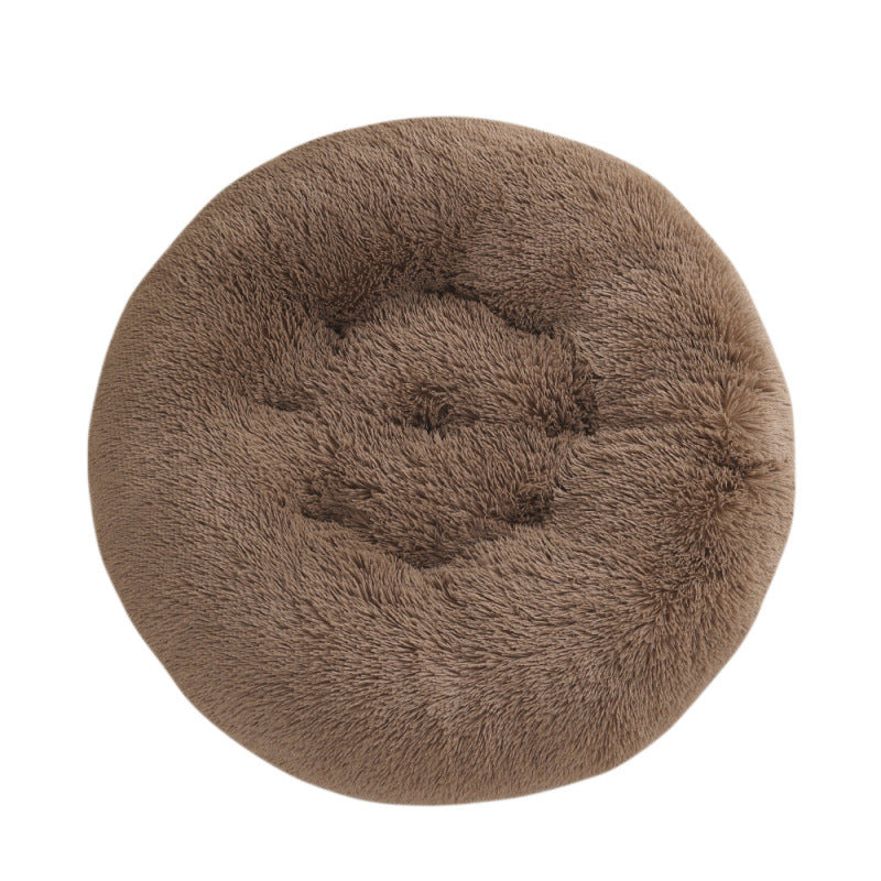 Round Plush Warm Pet Bed