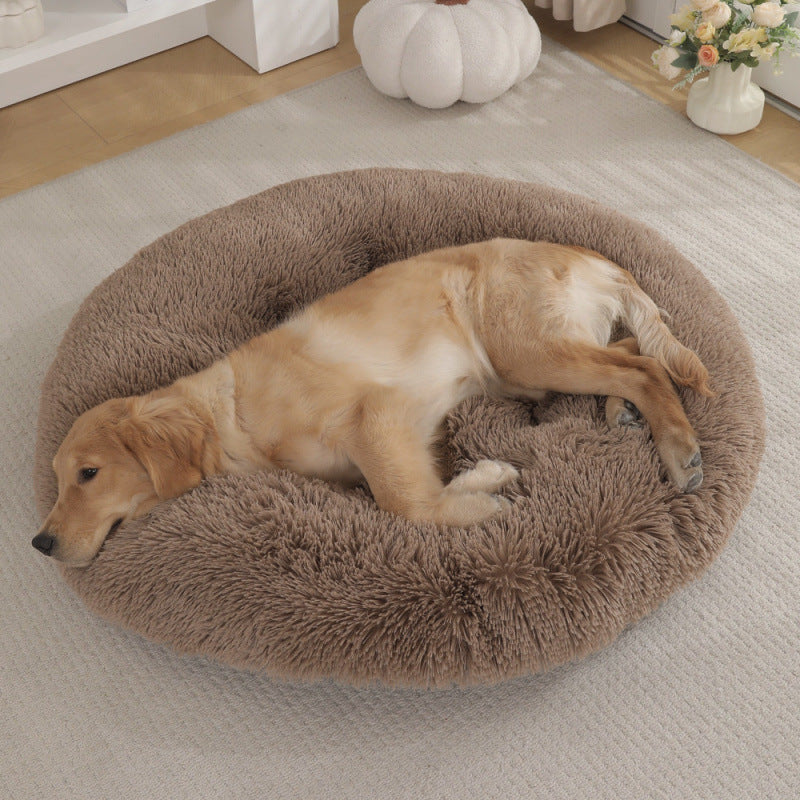 Round Plush Warm Pet Bed