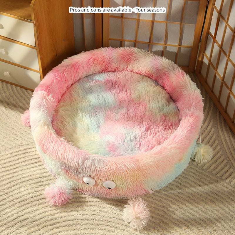Winter Warm Cute Eye Small Monster Cat Bed