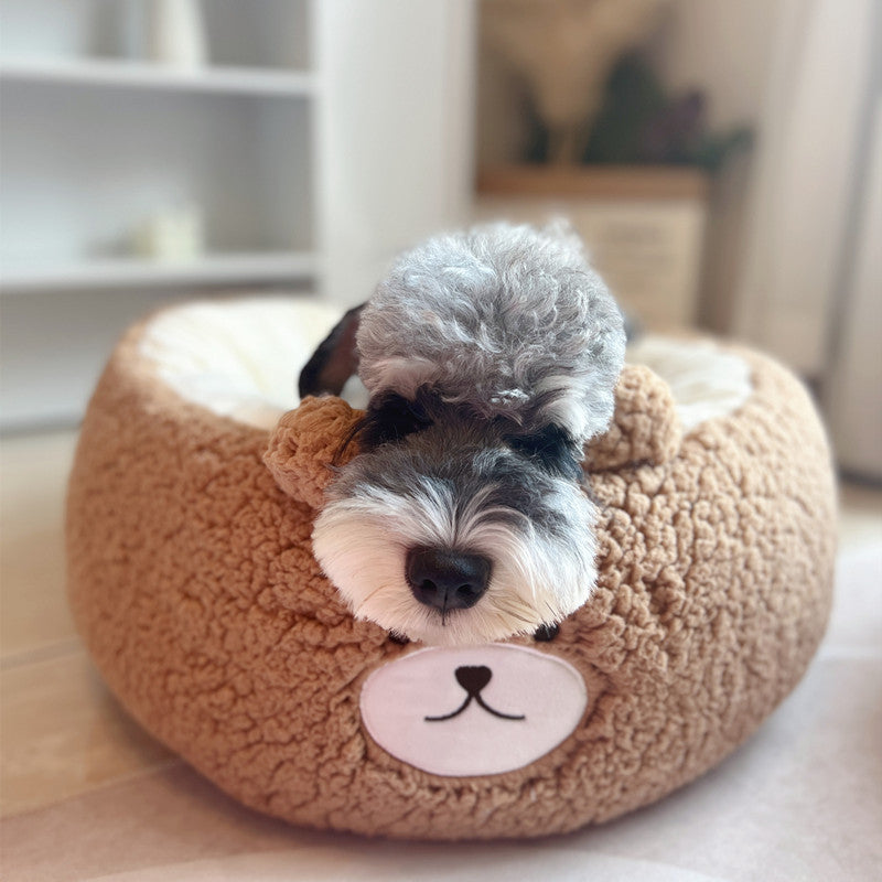Four Seasons Universal Winter Plush Pet Round Bed