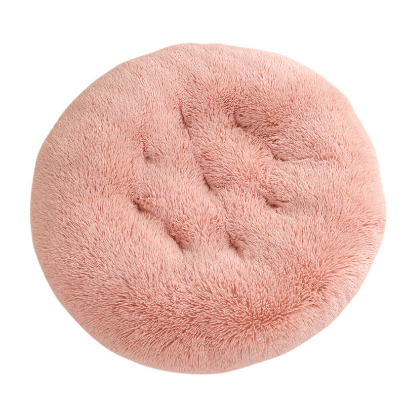Round Plush Warm Pet Bed