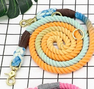 Multi-color cotton pet long dog leash