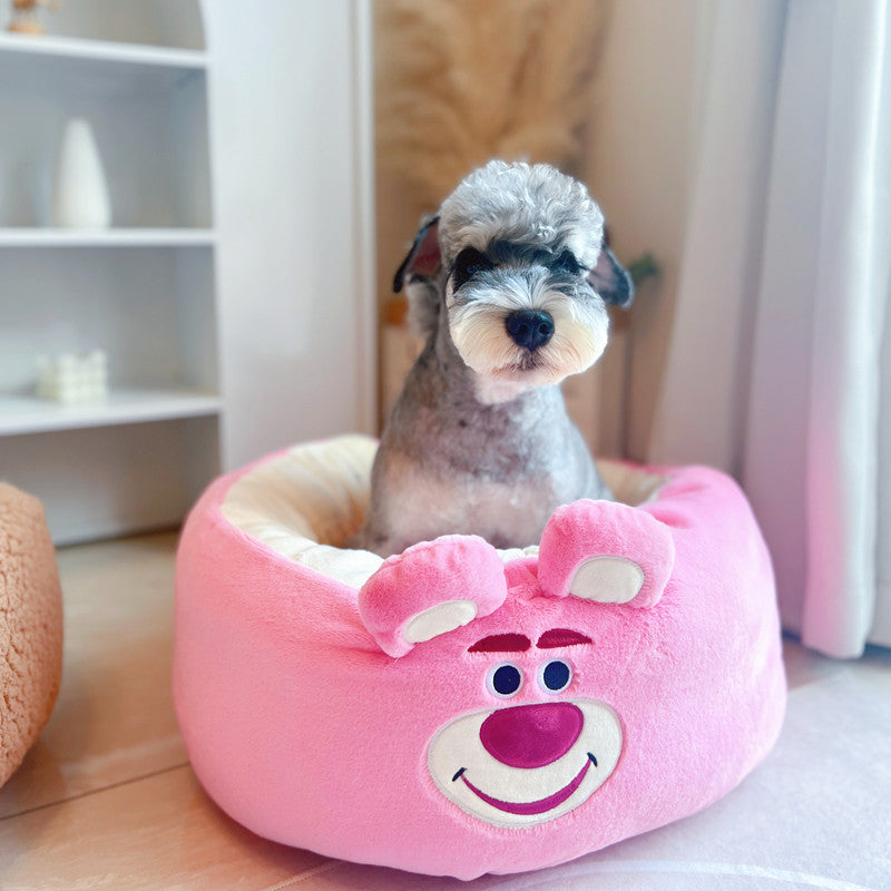 Four Seasons Universal Winter Plush Pet Round Bed