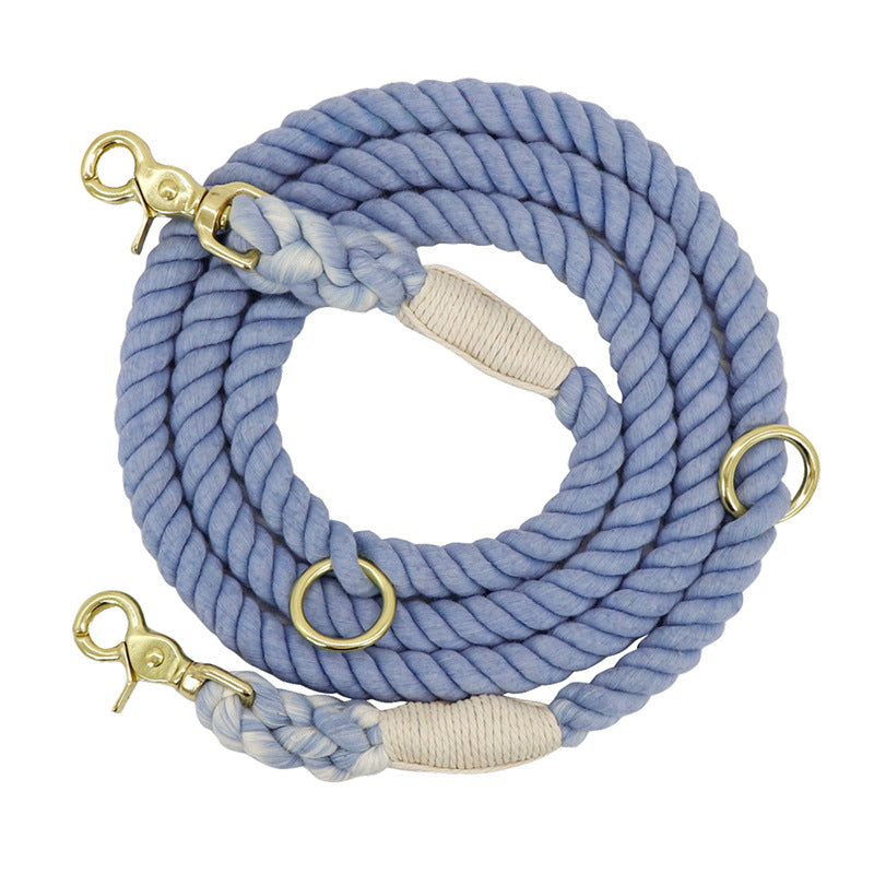 Multi-color cotton pet long dog leash
