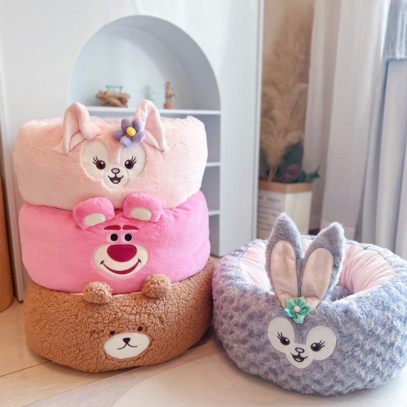 Four Seasons Universal Winter Plush Pet Round Bed