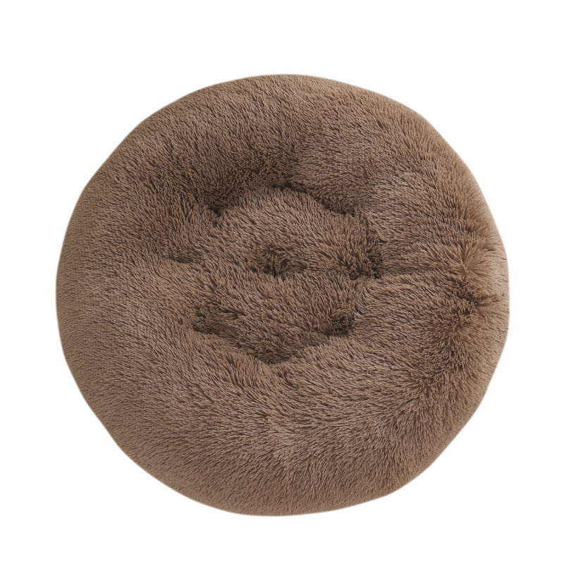 Round Plush Warm Pet Bed