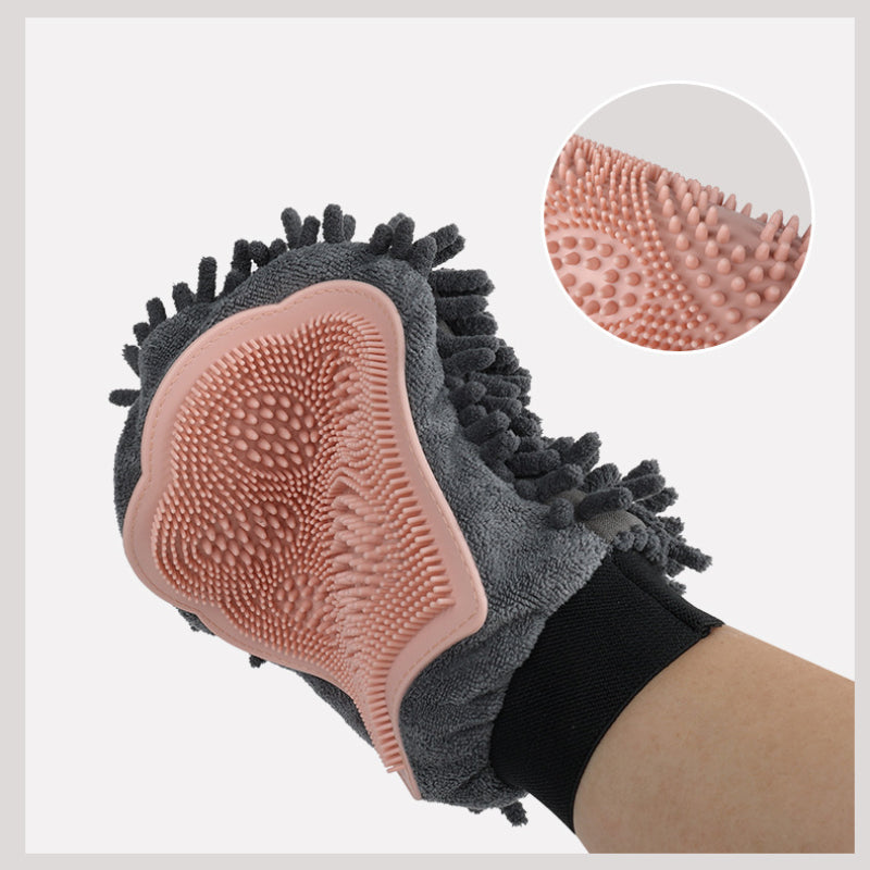 Pet 2-in-1 Grooming Bathing Glove