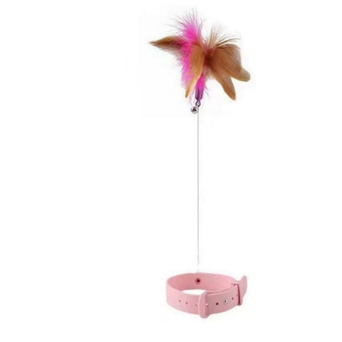 Cat Silicone Teasing Feather Collar Toy
